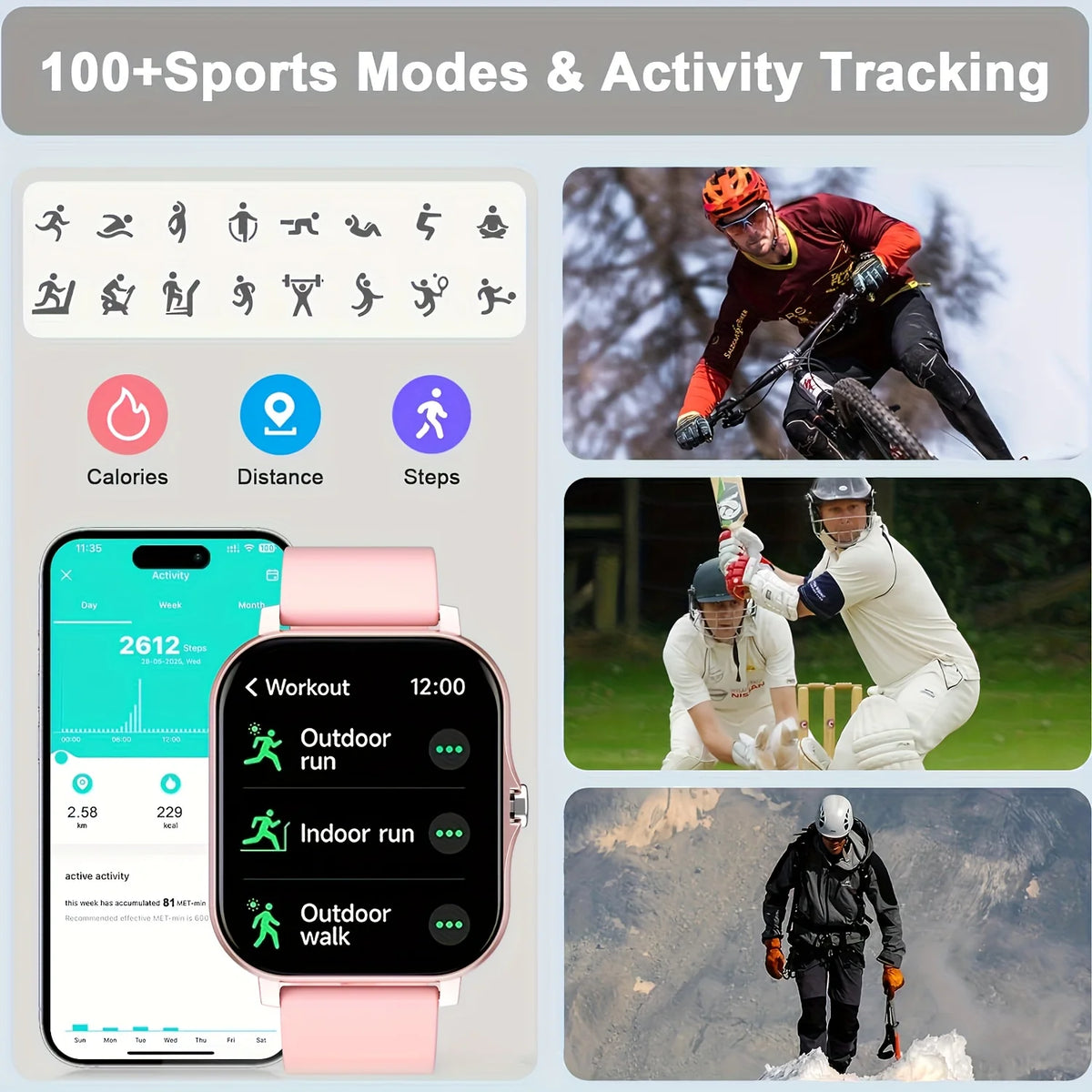 Smart Watch for Men & Women – Bluetooth Calling Fitness Watch