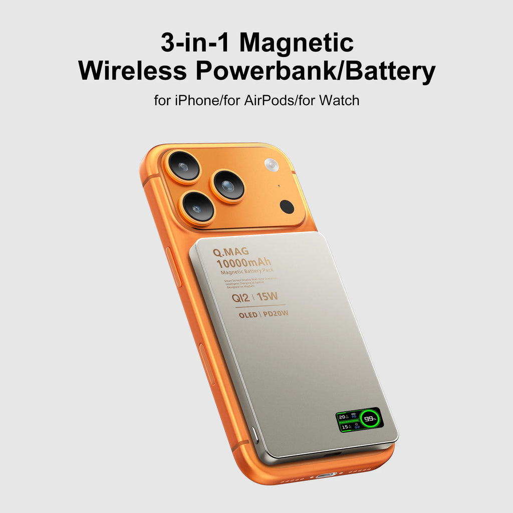 3-in-1 Magnetic Wireless Power Bank 10,000mAh for iPhone, AirPods & Apple Watch