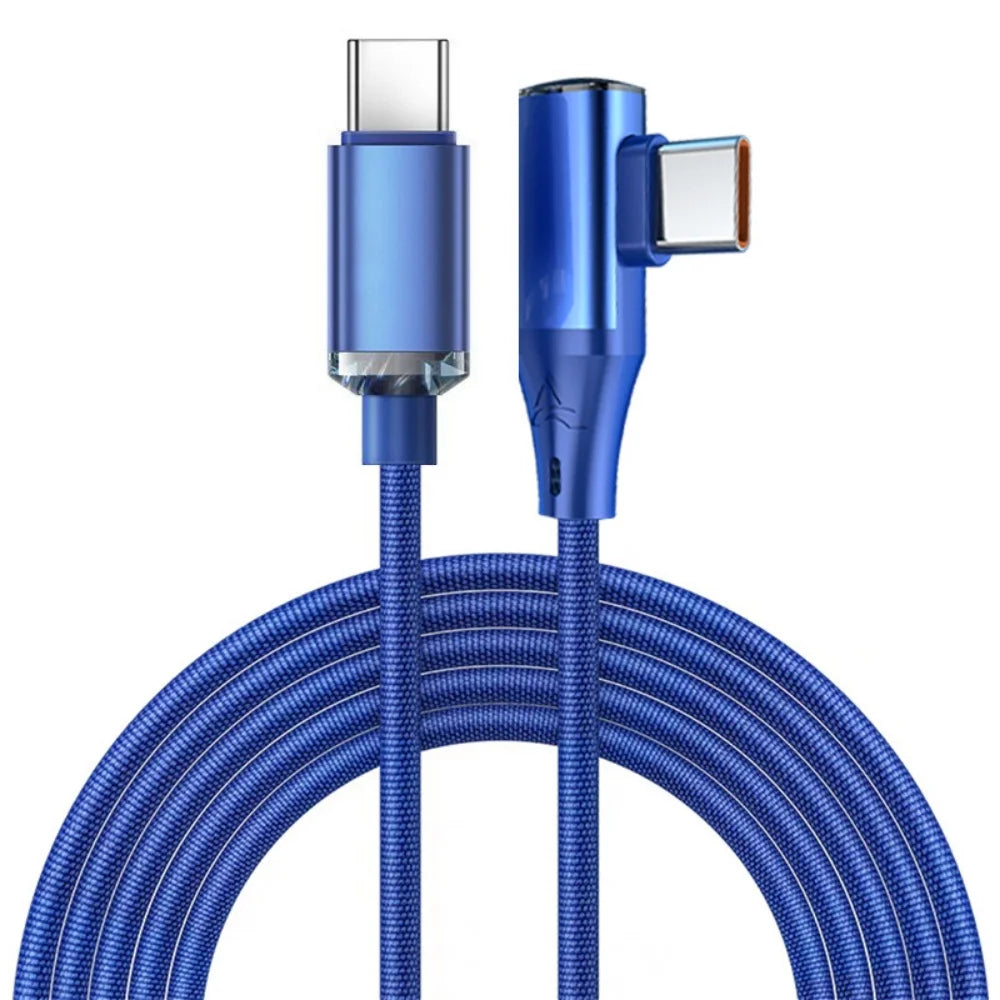 120W Fast Charging USB-C  To USB-C 90° Cable- 6A