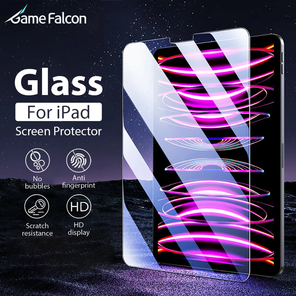 Tempered Glass Screen Protector for iPad – 9.7", 10.2", 10.9", 11" & 12.9"