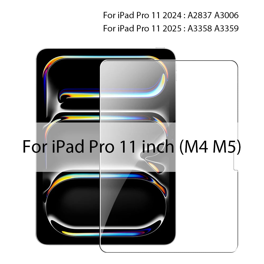 Tempered Glass Screen Protector for iPad – 9.7", 10.2", 10.9", 11" & 12.9"