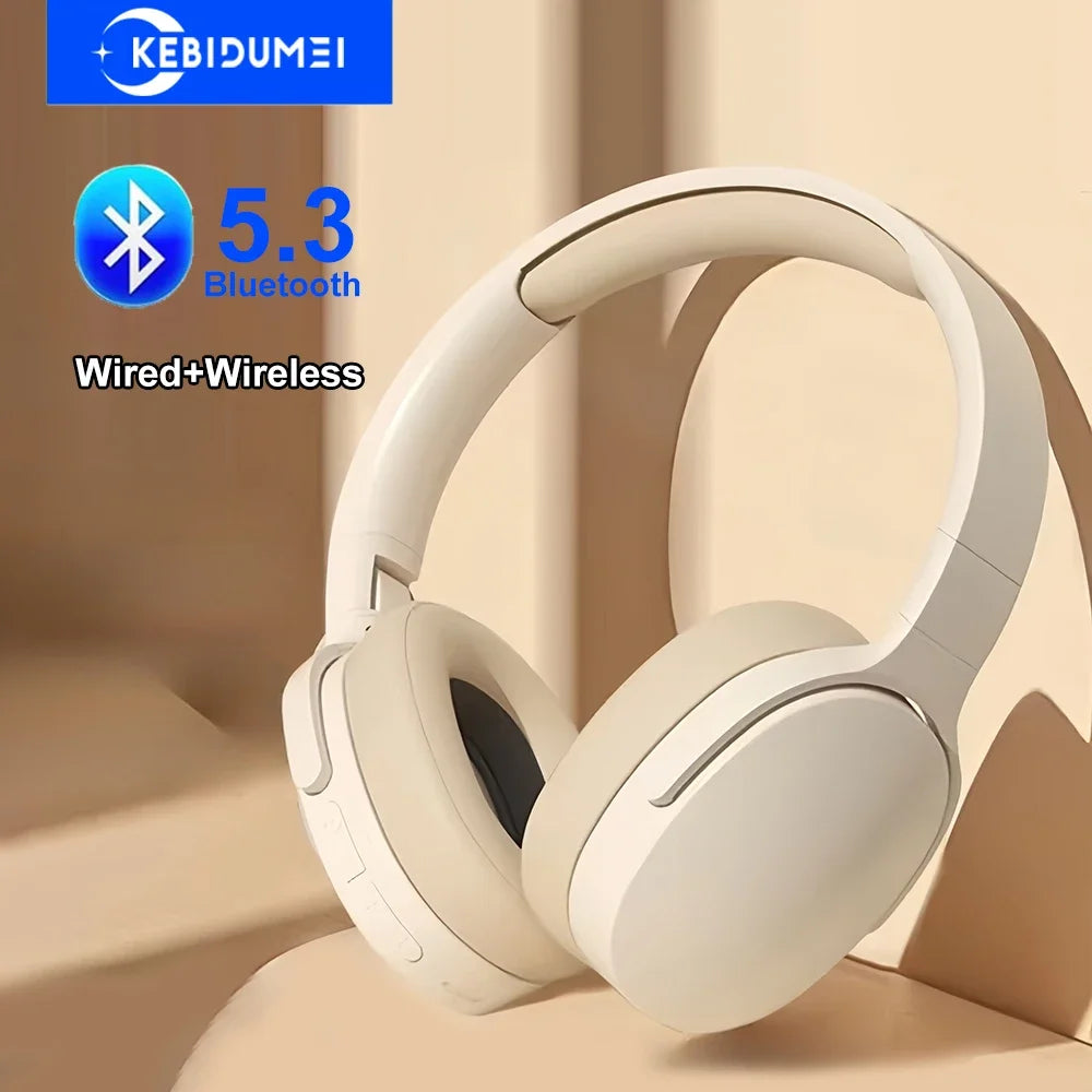 Bluetooth 5.3 Wireless Headphones with Noise Reduction & Foldable Design