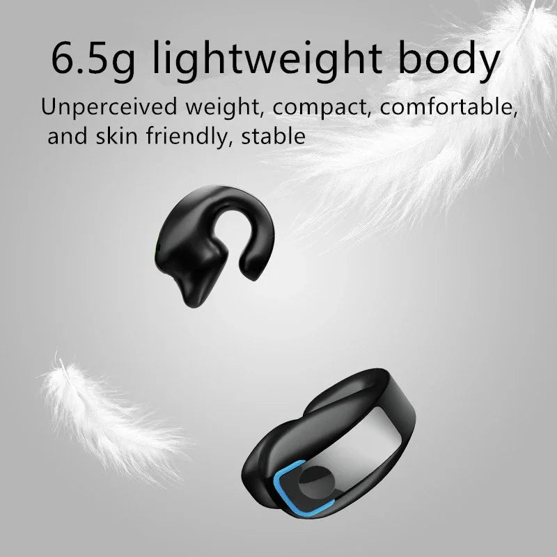 Wireless Bluetooth Clip-On Earphones – Open-Ear Headphones with Mic