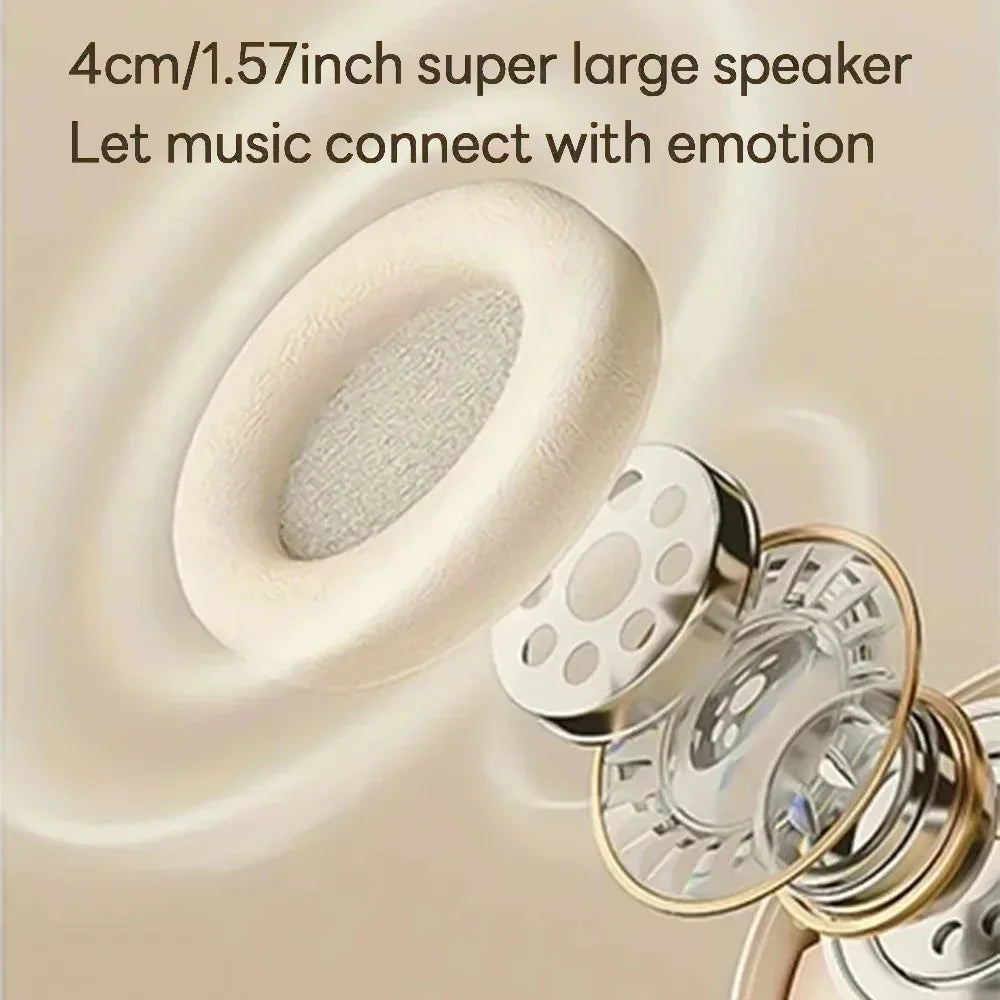 Bluetooth 5.3 Wireless Headphones with Noise Reduction & Foldable Design