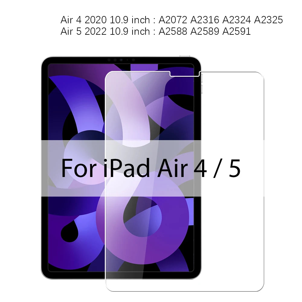 Tempered Glass Screen Protector for iPad – 9.7", 10.2", 10.9", 11" & 12.9"